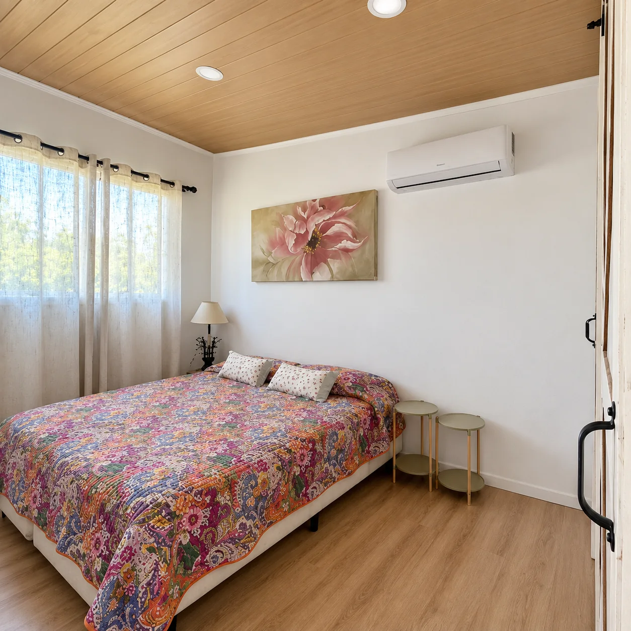 Dormitorio de una de las cabañas